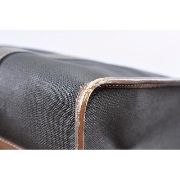 dunhill Boston Bag Leather Brown Gold Auth nice business bag fits laptop/ iPad - Picture 14 of 16